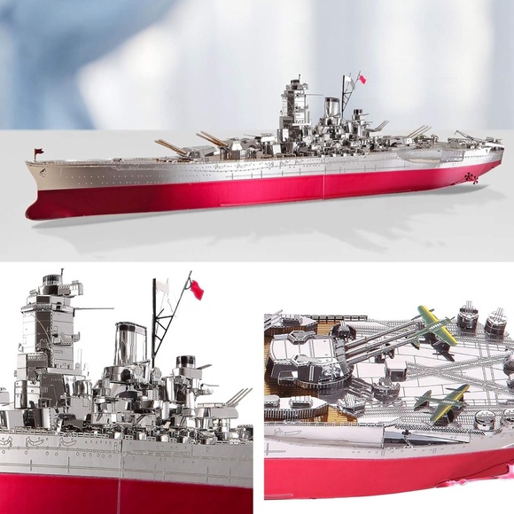Piececool 3D Metal Puzzle Military Watercraft,Yamato Battleship Building Kit - Picture 8 of 14